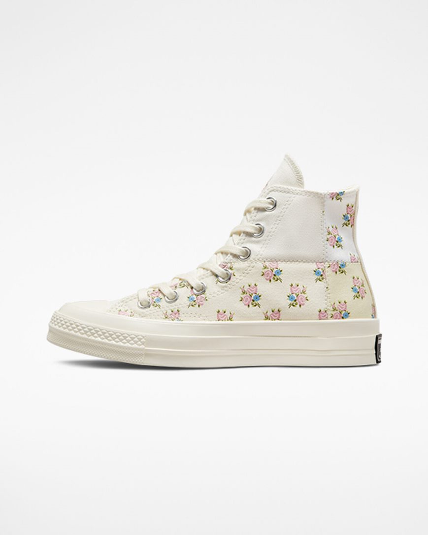 Dámské Boty Vysoké Converse Chuck 70 Patchwork Floral Béžový Bílé | CZ ZSUX60